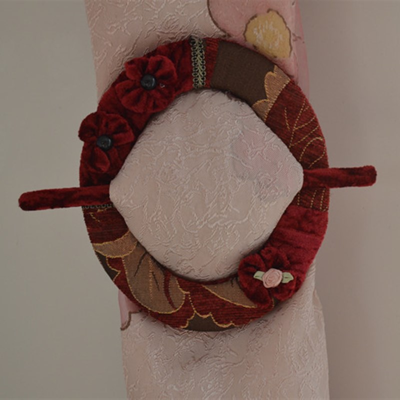 包邮包绒插柱式窗帘扣创意可爱北欧简约扣环门帘扣窗帘扣花朵绑带