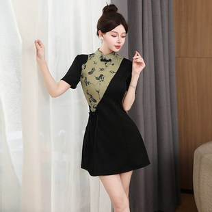 足浴店工作服女技师衣服足疗工服沐足工衣采耳师旗袍改良气质套装