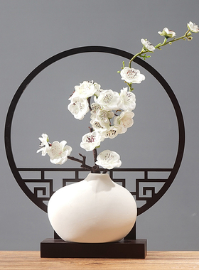 新中式电视柜禅意家居客厅创意玄关酒柜花瓶摆件玄关屏风装饰品