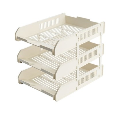 加厚两层文件架办公桌面资料置物架文件收纳盘三层塑料办公用品