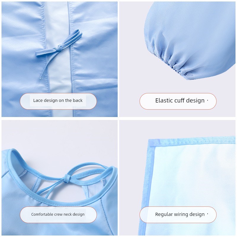 儿童绘画围裙画画罩衣防水烘焙美术反穿衣幼儿园小孩围裙定制logo