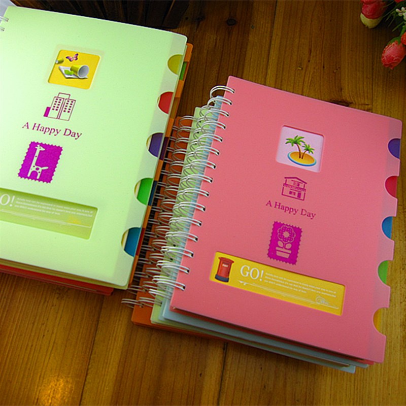 侧翻线圈16KA4特大号商务记事本子 创意A5分类笔记本文具厚120张