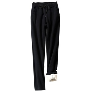 居家大码 休闲裤 女抗寒 加长卫裤 厚加绒秋冬178高个子超长直筒长裤