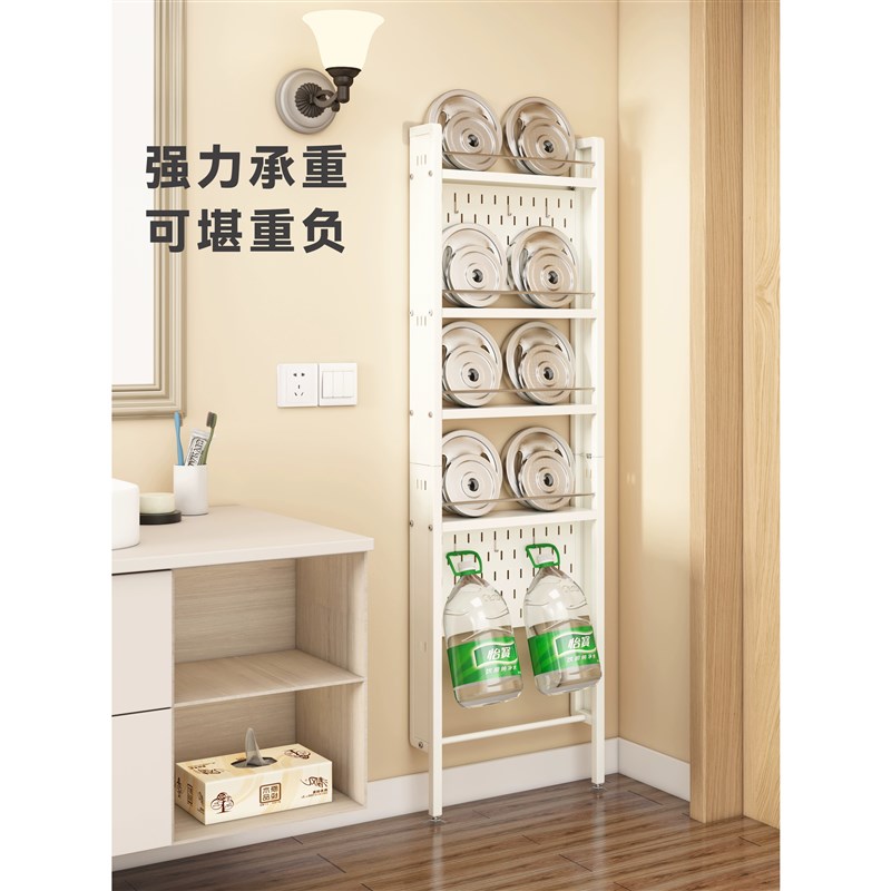 门后铁艺书架落地超薄壁挂收纳夹缝置物架钢制窄缝儿童洞洞板书柜