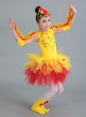儿童动物演出服小鸟表演服虫儿飞舞蹈服小鸡小鸟小学生演出服装