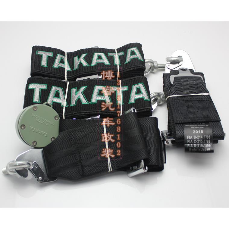 takata四点式安全带黑色安全带改装安全带个性通用