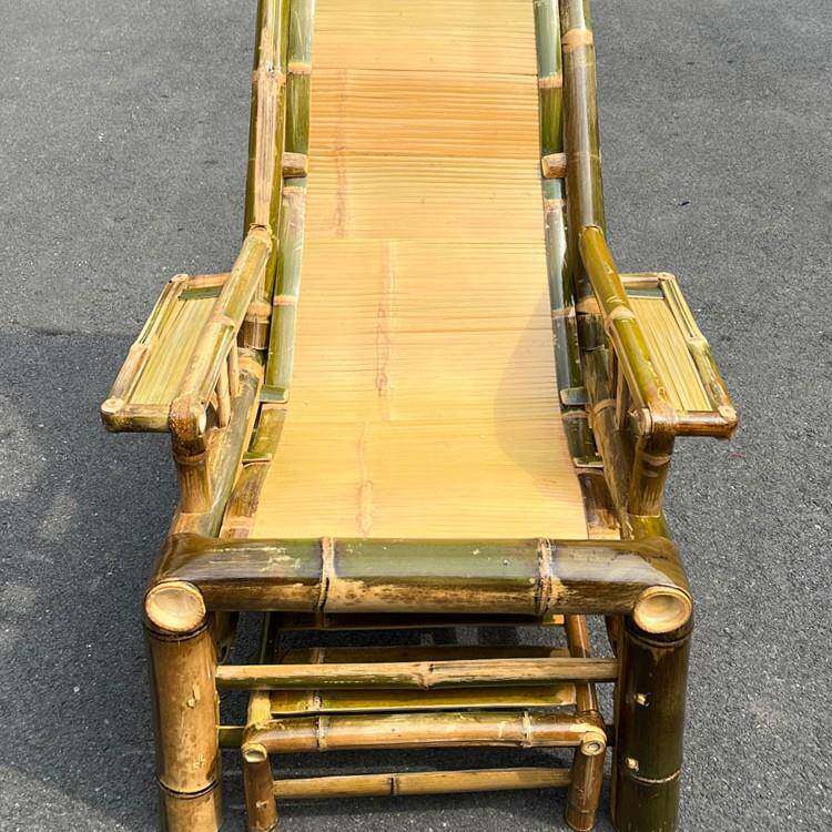 my竹躺椅老人椅送坐垫竹制品竹椅子靠背椅竹沙发传统阳台田园椅整