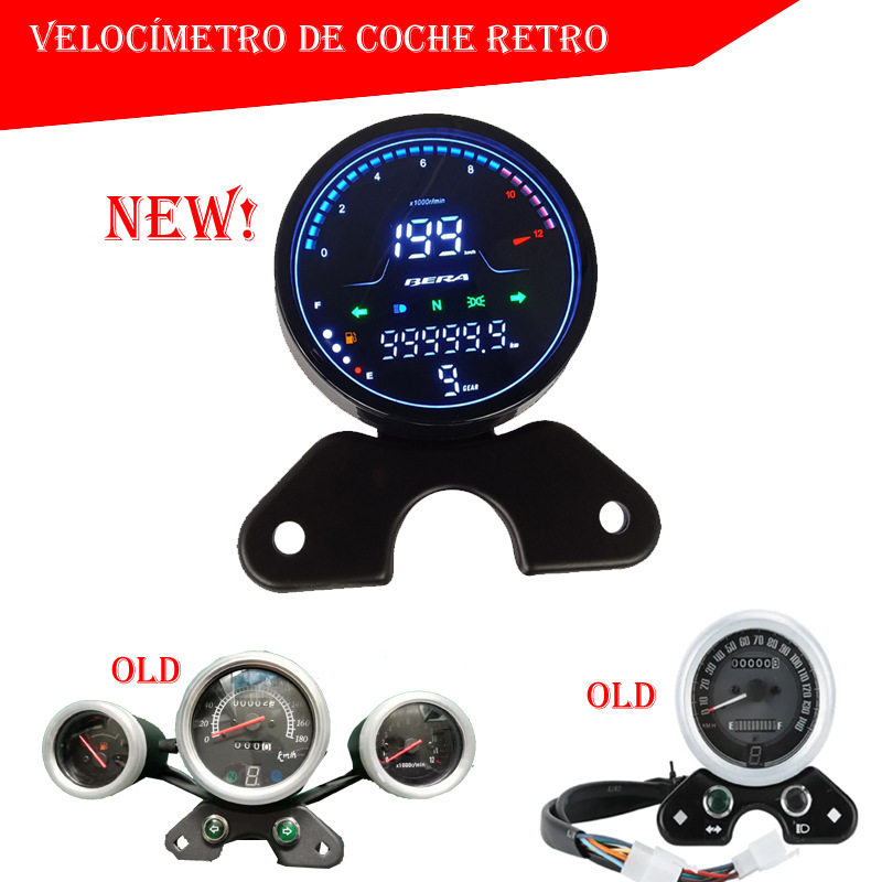 TC250NEGRONUEVAAS复古仪表RT250-C太子车CG125数字仪表