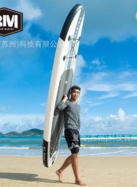 BM充气水上浆板滑板冲浪板充气冲浪板sup桨板浆板划水板滑水灰色