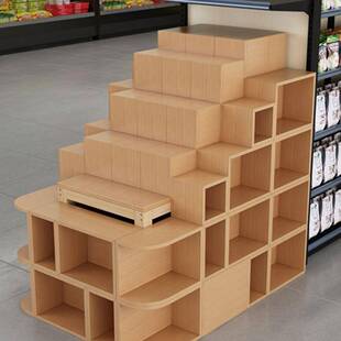超市端头陈列架子陈列盒子木箱组合展示架美陈情景道具超市家具