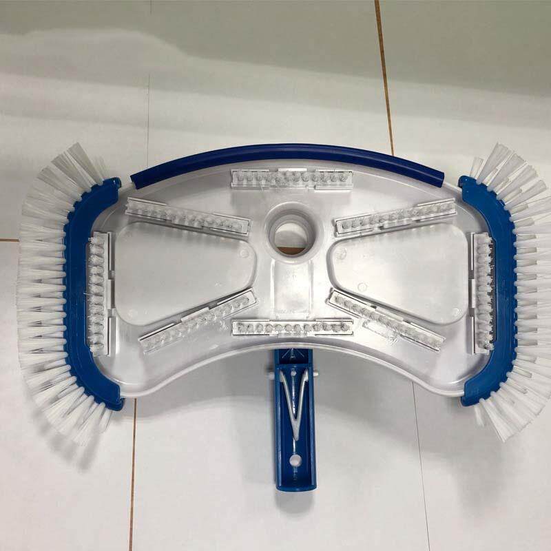 泳池清洁吸尘盘带刷泳池清洁工具水池吸尘头poolcleaningbrush