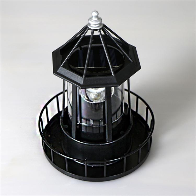 花园装饰灯塔烽火台旋转LED太阳能大号黑色铁艺灯