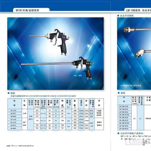 浦沅片角W101-1218喷漆枪内壁油漆喷枪0609手动长杆w0915片角喷枪