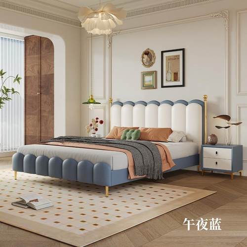 现代简约皮床1.8米主卧室高端大气1.5双人婚床气压储物科技布大床