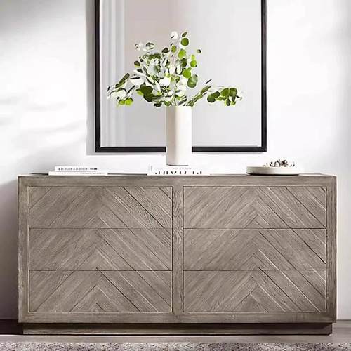 美式斗柜实木收纳柜杂物柜客厅玄关储物柜卧室灰色五七九抽屉斗橱