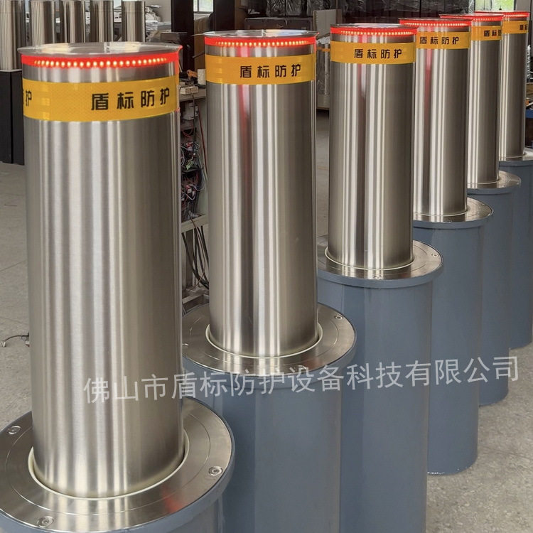 盾标防护升降柱源头厂家现货批发浅埋式自动控制防撞止车桩移动柱
