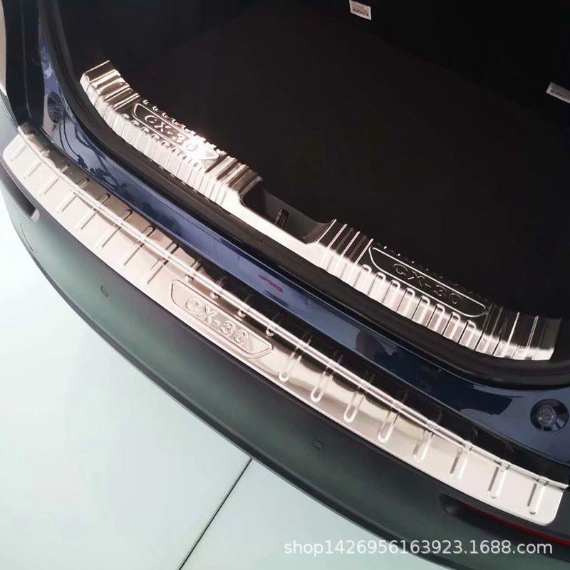 20CX-30后护板改装门槛条适用于马自达CX-30后备箱护板迎宾踏板T