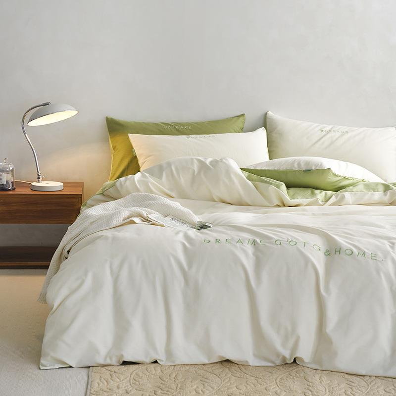 高级感60支长绒棉床单四件套纯棉全棉被套床笠宿舍床上三件套床品