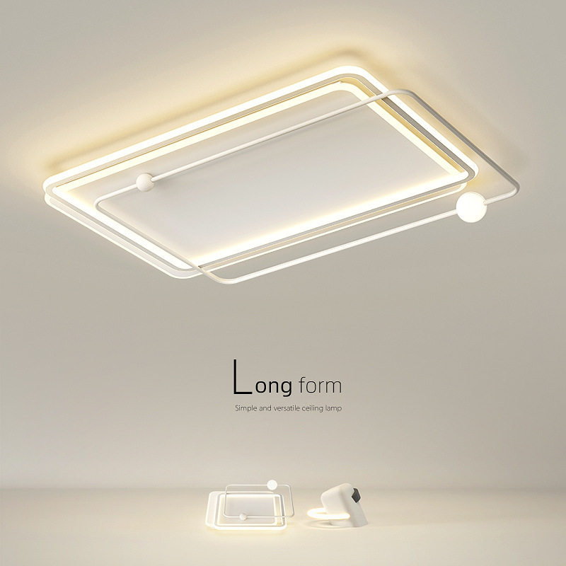 客厅吸顶灯led简约现代家用房间灯卧室灯极简长方形北欧灯具灯饰