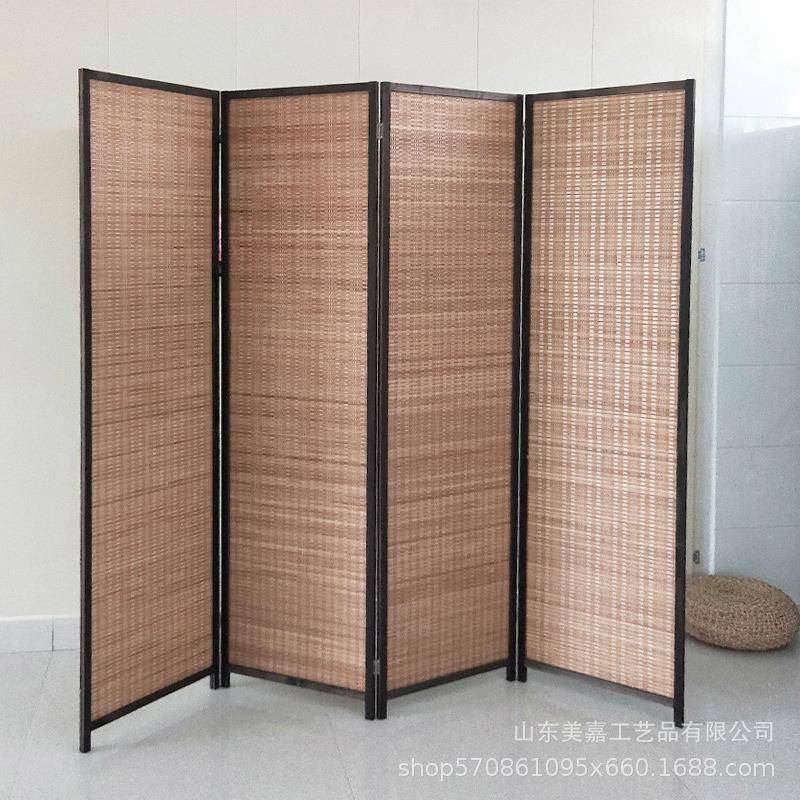 可移简动屏竹编001风隔断约竹子家居屏风客厅办公室玄关屏风隔断