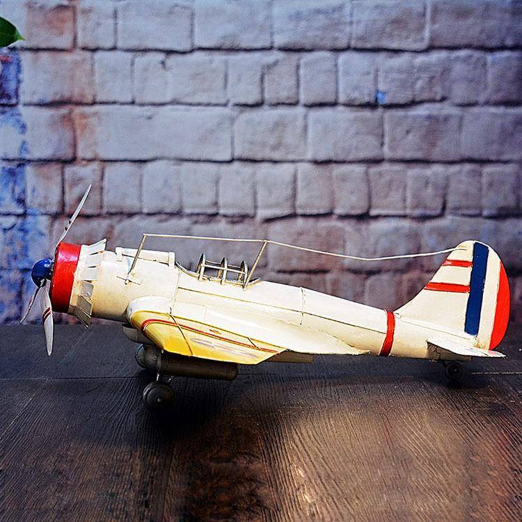 复古62铁艺影老式战斗机型模型二战飞机摆件大摄道具家居软装品