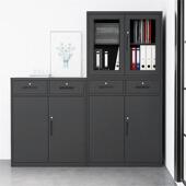 色办室铁文件柜钢制柜矮柜财公ky 86465务黑资料档案柜阳台带锁储