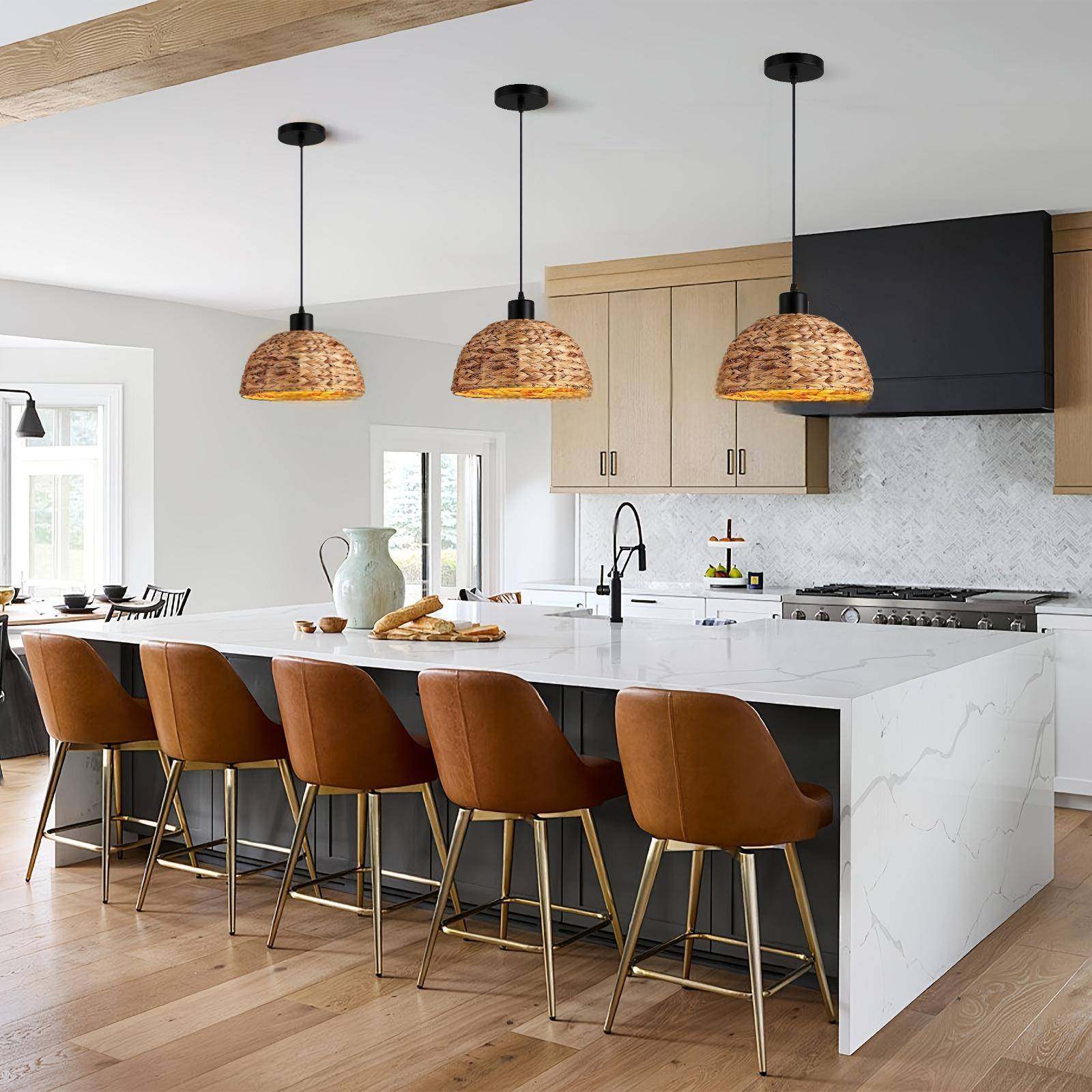 日式藤编吊灯室艺吊新中式茶编403织灯具波西米灯亚农舍藤编藤灯