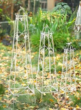 欧式艺盆栽花架花铁艺支架花盆园架爬园阳台铁线莲立IMQ式藤支架