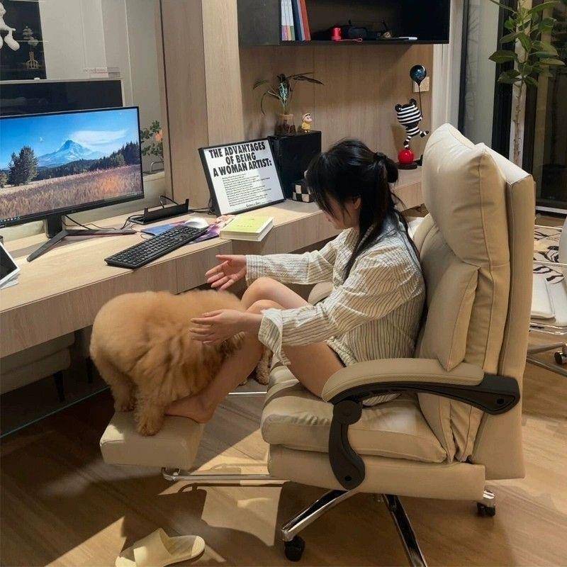 VFG家主用电靠脑椅办公椅子舒适久休闲背椅可躺坐椅播椅子轻奢老