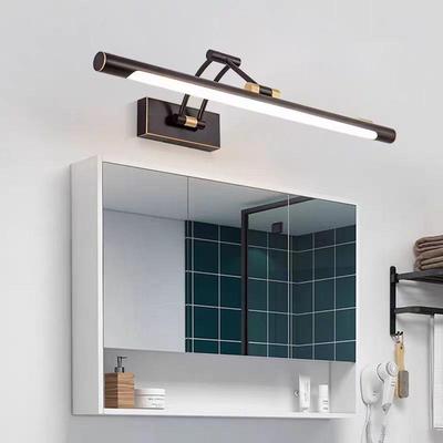 美式镜前生间1629镜柜专用可伸缩调节打孔轻奢全铜卫LED灯浴免室