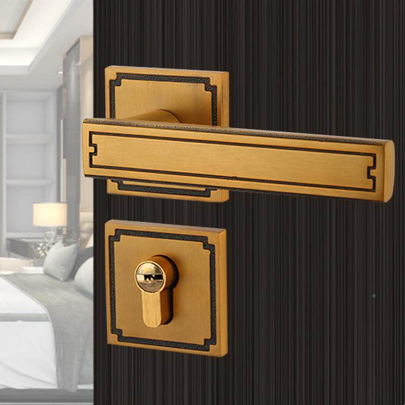 新中式内房用间卧室静室音门吸锁磁分体套装无品牌/家实木门锁把