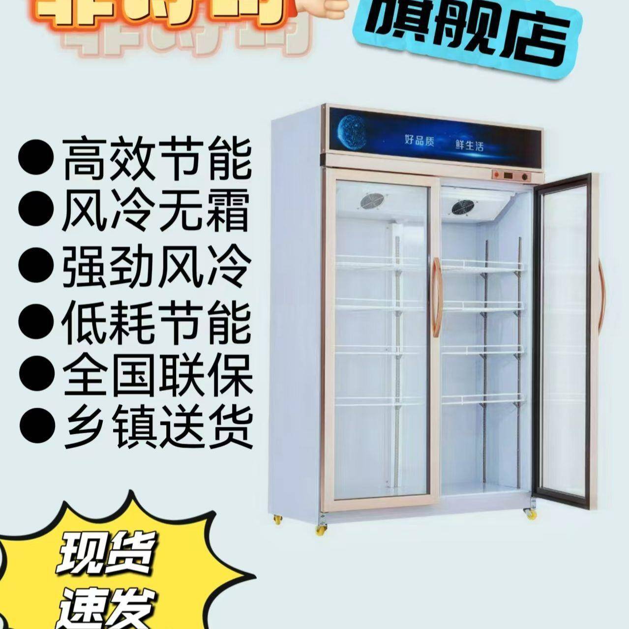 立537式冰门铜管商用饮冷饮蔬菜水果柜柜冷藏柜展双示柜保鲜料柜