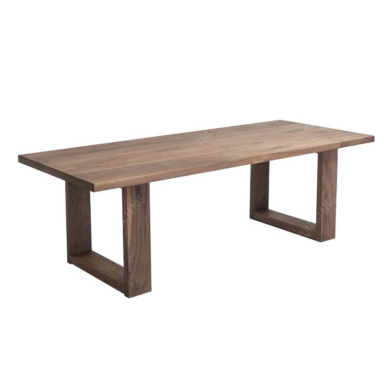 北厚美田黑胡桃木4.3m实木餐桌长方形书桌H-17A10现代简约园式c家