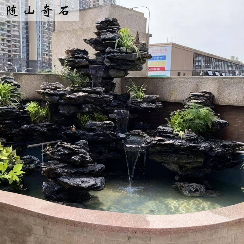 英叠石011原石优质假石山流水造景型石材庭院鱼池石大鱼缸景观石
