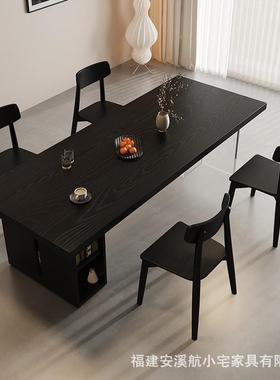 碳化白蜡木悬浮桌NNK餐全实木黑色书桌亚克公力办桌阳桌台茶电脑