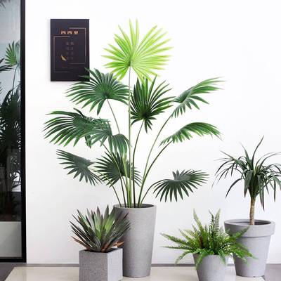 大型盆装饰景落地散尾葵假客树假绿植盆栽仿真绿植摆件仿真植物仿