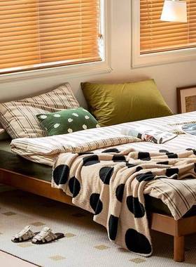 杨黄木呼古呼榻榻床米床实木无床头双人床复单人VXY床架黑色大床