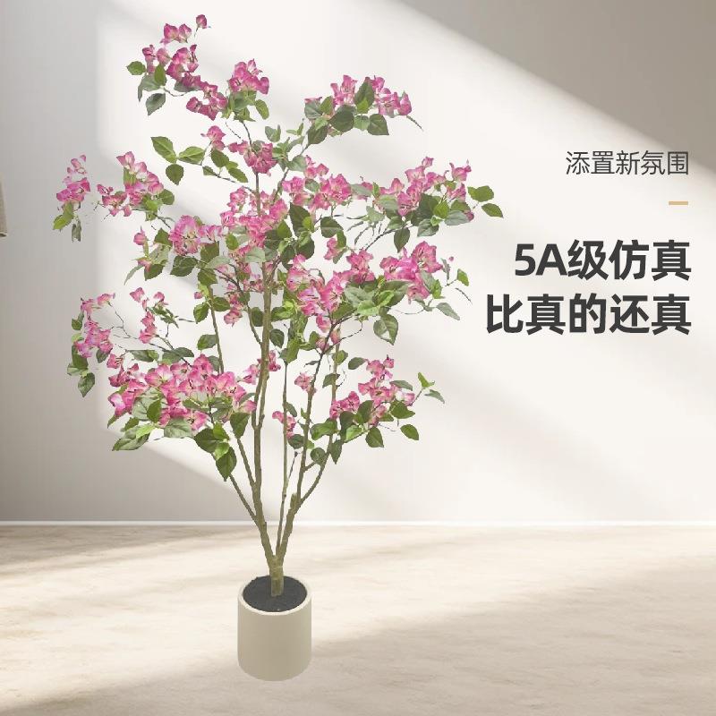 跨境热仿植三角梅真绿植盆销栽仿真花橱14556131窗家居落绿地摆件