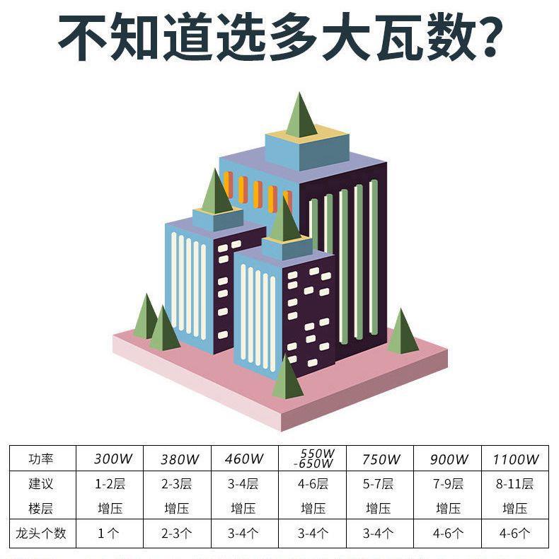 仲禾增压塔泵家用静音来水管自高楼水阳能AIX抽水器圧提水泵太自