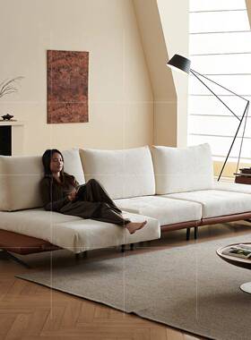 现代极简灵动岛沙发客厅家设46861计师多功能用转可旋节组合布艺