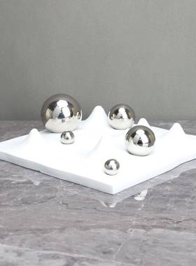 现代简约黑白树脂动棋盘厅样板房电001柜感卧室书房客餐厅玄关饰