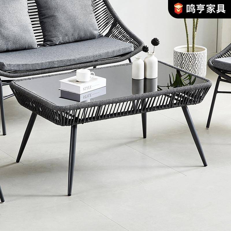 户外休沙109椅双发藤沙发椅组合室外闲水防奥利芬纱绳编庭藤艺院