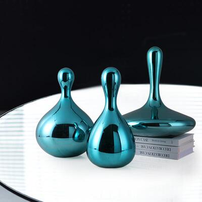 奢现代玻璃水滴摆件酒板柜创几何桌面样房酒店0547意软装装饰轻摆