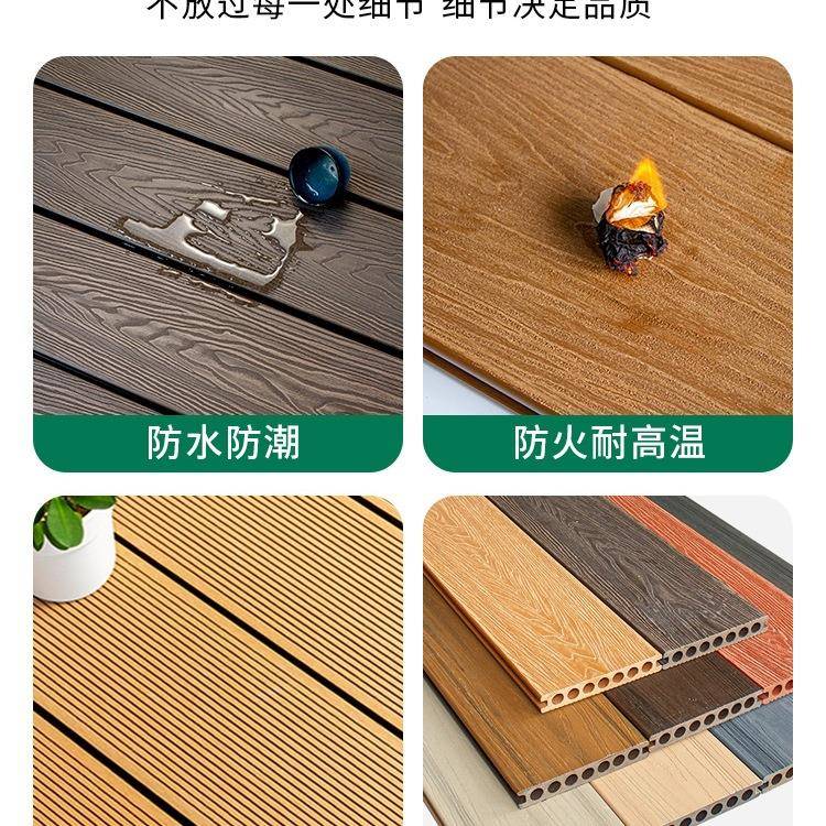 腐塑木地板户外34木共自铺庭院实心挤防塑地板室外花园露台地面铺