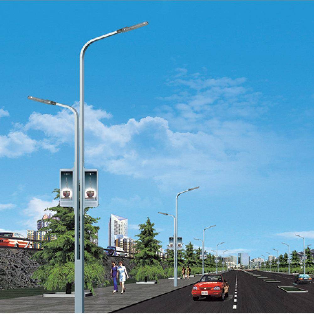市电l程ed路6工米8米新农村家用户灯外高亮市DCI政单双臂路灯杆