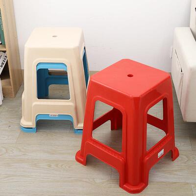 家餐用料凳子加厚客厅成人桌可叠放简约RY50996方椅凳会议塑料塑