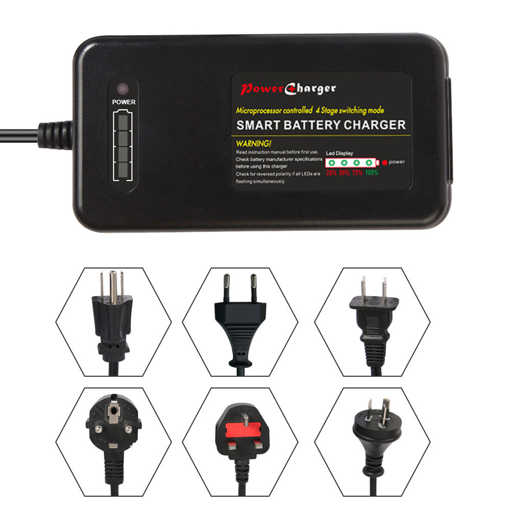 12V3.3A4A铅酸电池智能充电器全自动4段式充电电量显示反接保护