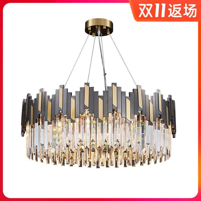 2020新款轻奢不锈钢黑色客厅吊灯后现代简约水晶灯饰餐厅卧室灯具,纺织面料/辅料/配套,纺织机械配件,淘宝优惠券,粉丝福利购,淘宝优惠卷