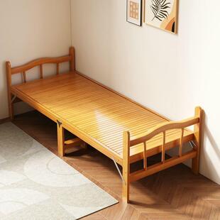 竹制床小户型沙发床客厅家用午休单人床折叠床简洁便携飘窗竹制床