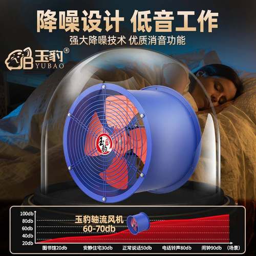 j8排气扇厨房380V0v工业SF大功率换气扇22轴流风机管道式通g3